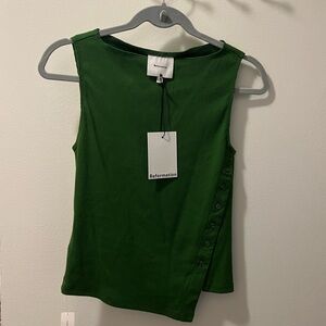 Reformation Green Sleeveless Top